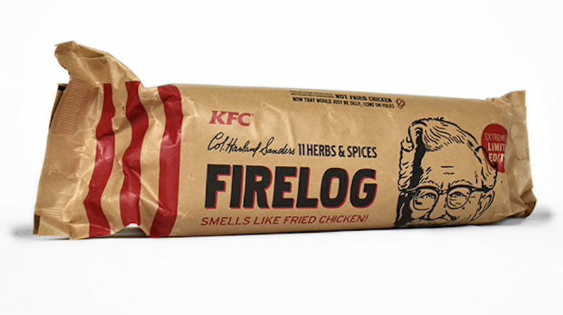 Illustration for article titled KFC ahora vende troncos de chimenea con olor a pollo frito